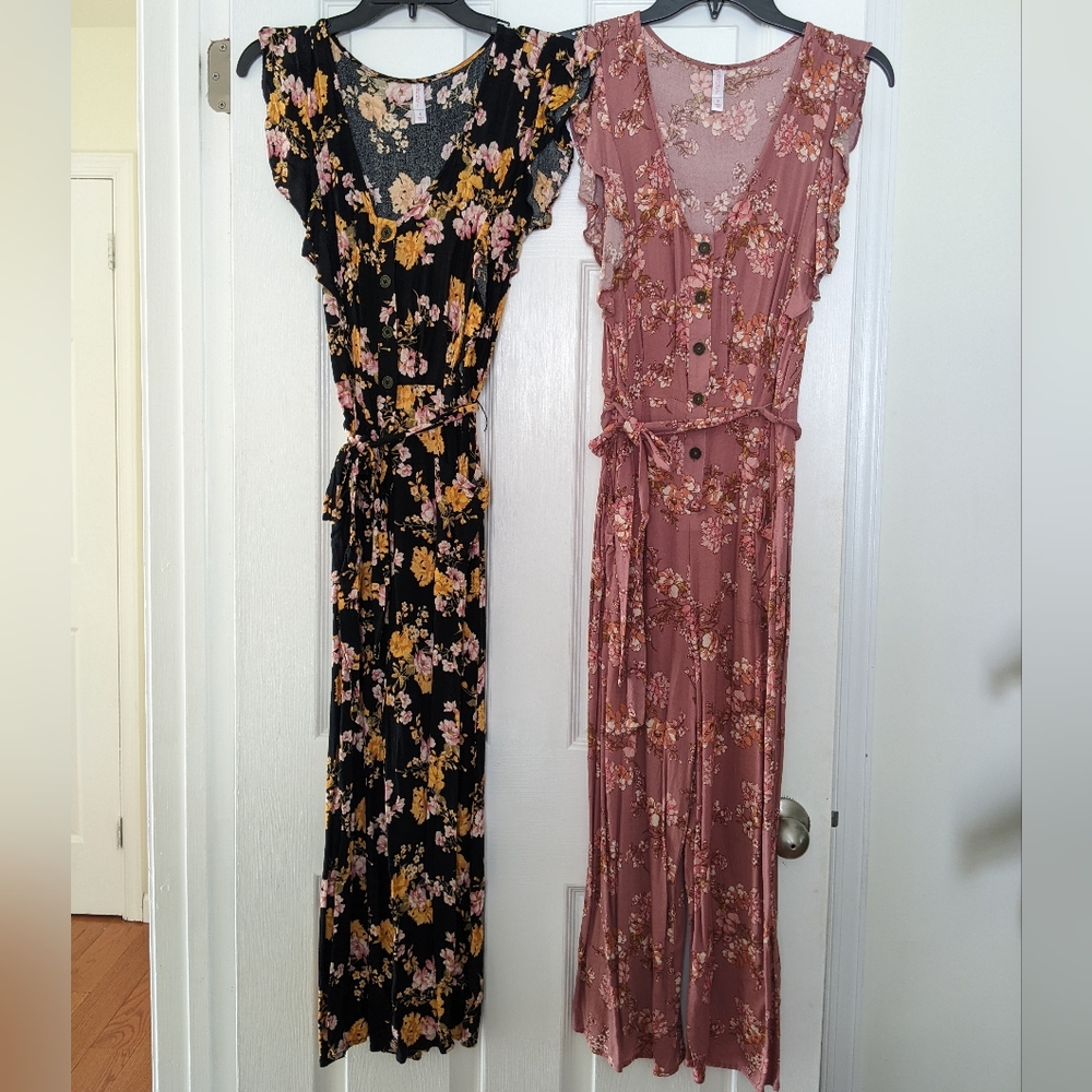 Lot of 2 Target Xhilaration Floral Jumpsuit Rompers